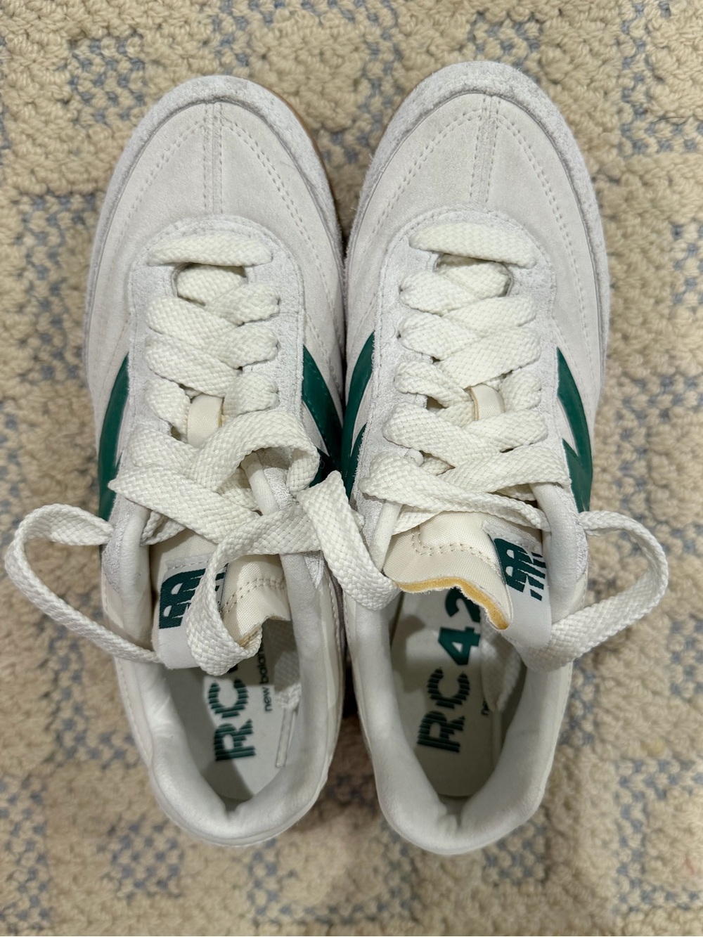 New Balance RC42 White Green Suede Sneakers Women’s Size 6.5 EU 39.5 - Picture 10 of 11